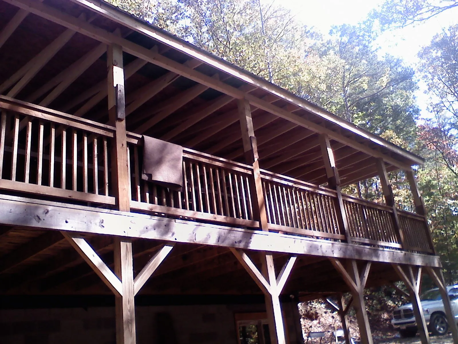 Timber framing under a new elevated porch and deck — Roof Leak Repair in Crimora by Roofing Brothers